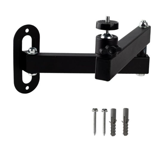 Picture of NVRTTRR Foldable Projector Wall Mount Universal Ceiling Wall Projector Mount Stand Projectors Bracket,1/4" Screw Size (Wall Mount) (8.2 * 7.8in)