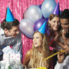 Picture of 2 Pack Pink Backdrop Party Decorations Tinsel Curtain Party Backdrop Foil Fringe Birthday Decorations Photo Booth Streamer Backdrop Pink Theme Bachelorette Graduation Party Decorations