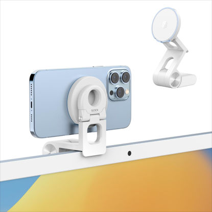 Picture of SODI Continuity Camera Mount for Desktop Monitor & iMac, Detachable iPhone Webcam Mount, Adjustable Magnetic Phone Stand for iPhone 15/14/13/12 and Mac OS Ventura