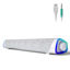 Picture of SOULION R30 Computer Speakers, USB Powered 3.5mm AUX Small PC Speakers, Colorful LED Lights with Switch Button, Surround Sound Portable Computer Sound Bar Speaker for Desktop Laptop White