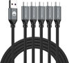 Picture of USB Type C Cable 5-Pack 3FT, USB Type A to C Fast Charger Cords for Samsung Galaxy S20 S10 S9 S8 Plus, Braided Fast Charging Cable for iPhone 15 Pro Max/Note 10 9 8, LG V50 V40 G8 G7,(Grey)