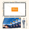 Picture of Outdoor Projector Screen 100 inch Movie : Portable Projection Screens 4K HD Foldable Indoor Hanging Wall Anti-Crease Home Theater
