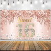 Picture of KatchOn, Sweet 16 Banner Rose Gold - Large, 72x44 Inch | Sweet 16 Party Decorations | Sweet 16 Backdrop for Sweet 16 Birthday Decorations | Sweet 16 Birthday Banner, Sweet Sixteen Party Decorations