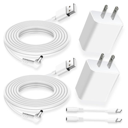 Picture of 2 Pack 13.1ft Indoor Camera Power Charger Adapter for Ring Pan Tilt Stick Up Cam Plug-in 3rd Gen,Spotlight Cam Pro/Plus Plug-in,Stick Up Cam Plug in 2nd/3rd Gen Camera Charging Cable Cord Replacement