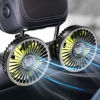 Picture of Dealswin Car Fan for Backseat kids, Dual Head USB Car Seat Fan, 360° Rotatable Strong Wind Car Rear Headrest Fan for Baby, Air Circulation Fan with Adjustable Clip for Vehicles SUV RV