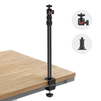 Picture of SmallRig Camera Desk Mount Table Stand, Adjustable Light Stand 15"-35", Tabletop C Clamp for DSLR Camera, Ring Light, Live Streaming, Photo Video Shooting