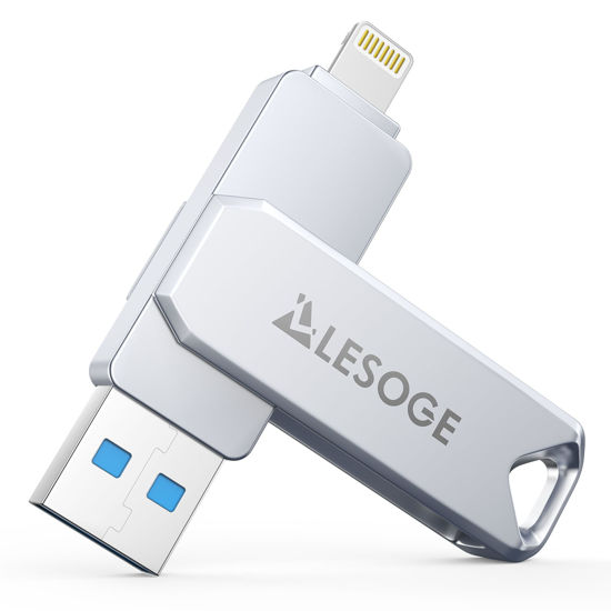 Picture of MFi Certified 128GB Flash Drive for iPhone Photo Stick USB Memory Stick Thumb Drives, High Speed USB Stick External Storage for iPhone/iPad/Android/PC