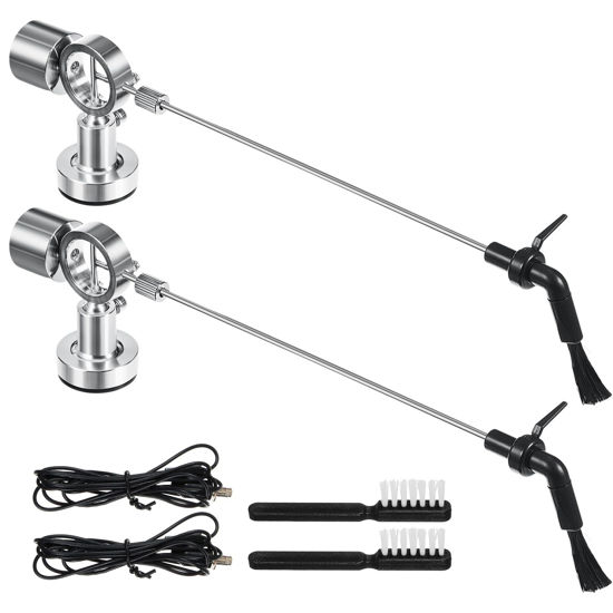 Picture of Tellegloww 2 Pcs Vinyl Record Cleaning Arm Anti Static Brush for Vinyl Records Record Cleaner Brush Antistatic LP Cleaning Brush with Carbon Fiber Center Bristles for Turntables LP Record Accessories