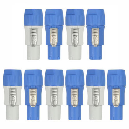 Picture of 10 Set PowerCON Type A NAC3FCA+ NAC3MPA-1 Chassis Plug Panel Adapter Audio Stage Equipment Accessories