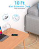 Picture of 10Ft Extension Cord with Multiple Outlets, Flat Plug Power Strip Surge Protector with 10 Ft Long Cord, 6 Outlet 3 USB Ports (1 USB C), Multi Outlet Wall Plug for Travel, College, Dorm Room Essentials