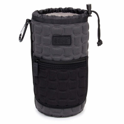 Picture of USA GEAR FlexARMOR-X Large Lens Case Pouch with Deluxe Padded Neoprene Protection - Holds Lens up to 70-300mm with Drawstring Opening, Built-in Carabiner Clip, Reinforced Belt Loop and Zippered Pocket