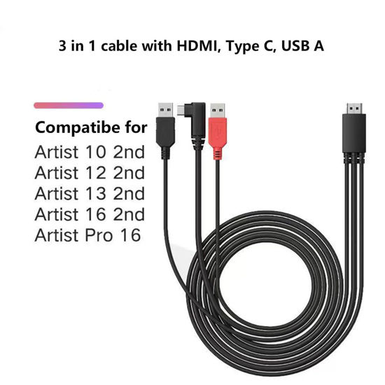 GetUSCart- Spaseeba 3 in 1 Cable for graphic tablet Pen display Artist ...