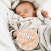 Picture of Baby Monthly Milestone Cards - Wooden Monthly Milestone Discs - Newborn Photography Props to Document Your Baby´s Growth - Baby Announcement Sign (Discs Caro)
