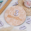 Picture of Baby Monthly Milestone Cards - Wooden Monthly Milestone Discs - Newborn Photography Props to Document Your Baby´s Growth - Baby Announcement Sign (Discs Caro)