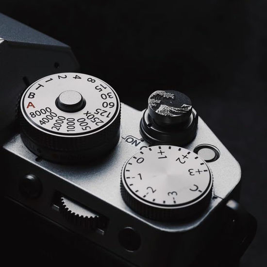 Picture of Shutter Button, Handmade, Aluminium Alloy, Shutter Release Button Compatible with Fujifilm Camera, Release Button Replacement (Great Wave Off Kanagawa)