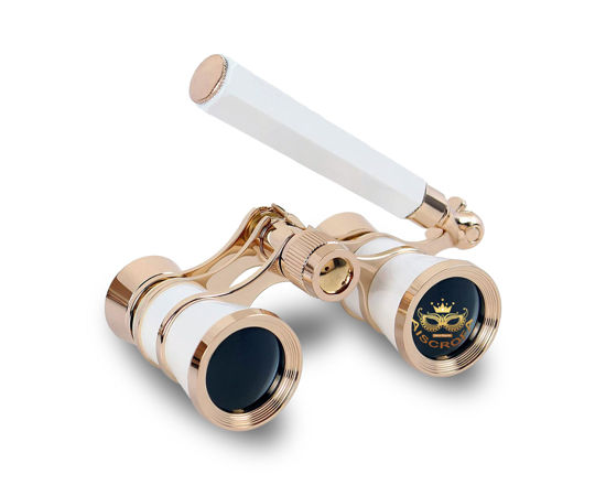 Picture of AiScrofa Opera Glasses Binoculars 3X25,Mini Binocular Compact Lightweight,with Built-in Foldable Handle for Adults Kids Women in Musical Concert