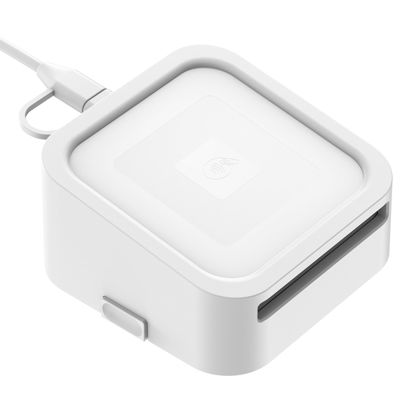 Picture of Rounkin Credit Card Dock for Square Reader 1st and 2nd Generation,Beautiful and Compact Case for Square Reader, Support Anti-Sleep Button, One Click to Turn On(Cable and Wall Charger Included) White