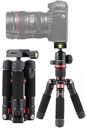 Picture of Tabletop Camera Tripod,Portable Metal Mini Tripod,20" DSLR Aluminum Travel Tripod with 360 Degree Pan Ball Head Load up to 13.23 Pounds,Compatible with Canon,Nikon,Sony Black