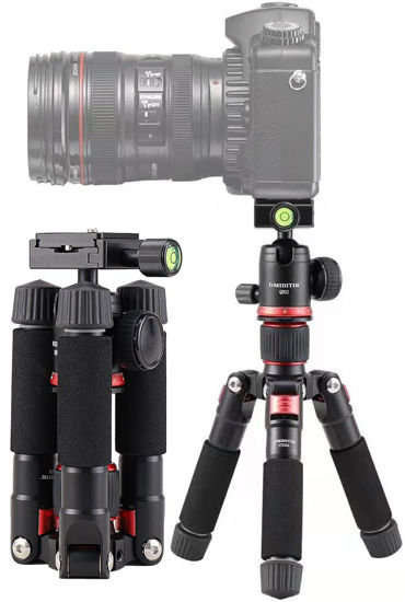 Picture of Tabletop Camera Tripod,Portable Metal Mini Tripod,20" DSLR Aluminum Travel Tripod with 360 Degree Pan Ball Head Load up to 13.23 Pounds,Compatible with Canon,Nikon,Sony Black