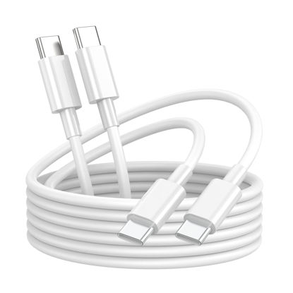 Picture of USB C to USB C Charging Cable for Apple iPhone 15 Charger Fast 6ft Long USBC to USB-C Power Cord for iPhone 15 Pro Max/MacBook Air 13 inch/IPad Pro/Air/10th/4/5 Type C 2Pack 6 ft 60W