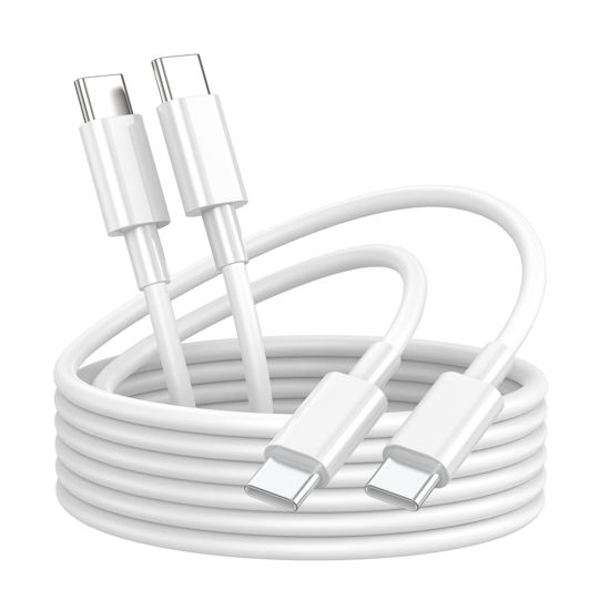 Picture of USB C to USB C Charging Cable for Apple iPhone 15 Charger Fast 6ft Long USBC to USB-C Power Cord for iPhone 15 Pro Max/MacBook Air 13 inch/IPad Pro/Air/10th/4/5 Type C 2Pack 6 ft 60W