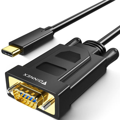 Picture of USB-C to VGA Cable, USB to VGA Cord, USB3.1 Type-C Compatible with Thunderbolt 3 for MacBook Pro, Samsung Galaxy, Dell XPS 13/15, Lenovo Yoga-1080P@60Hz
