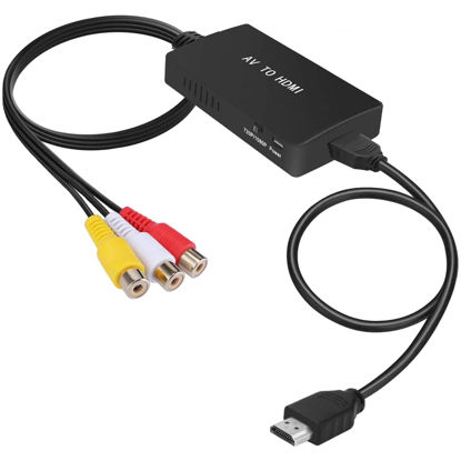 Picture of Tengchi RCA to HDMI Converter, Composite to HDMI Adapter Support 1080P PAL/NTSC Compatible with PS one, PS2, PS3, STB, Xbox, VHS, VCR, Blue-Ray DVD Players
