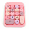 Picture of V BESTLIFE Wireless USB Numeric Keypad, Waterproof 18-Keys Pink Mini Number Pad, Vintage Colorful Round Cap Num Keyboard for Financial Accounting
