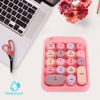 Picture of V BESTLIFE Wireless USB Numeric Keypad, Waterproof 18-Keys Pink Mini Number Pad, Vintage Colorful Round Cap Num Keyboard for Financial Accounting