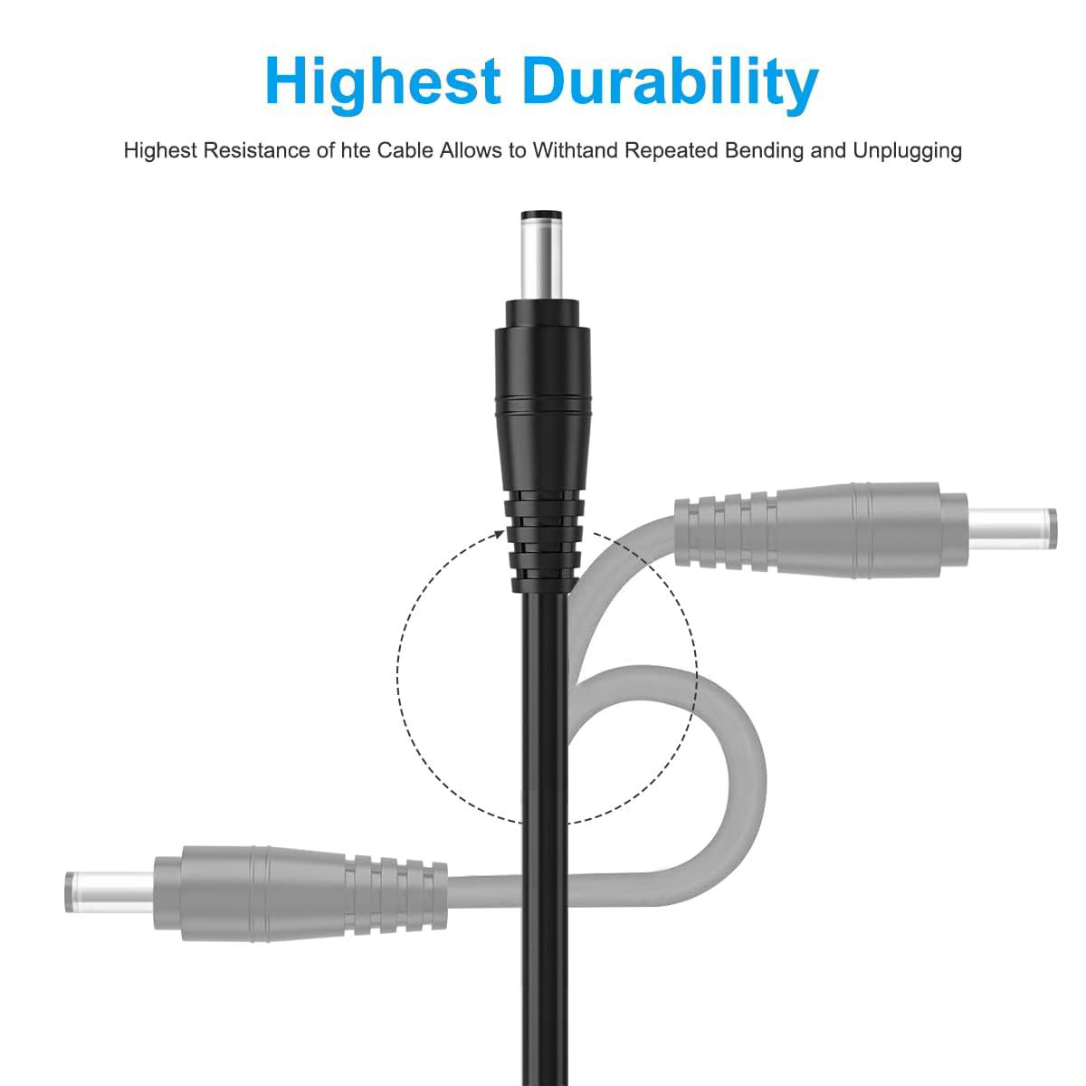 GetUSCart- 2Pack 16AWG DC Plug Connector DC Power Pigtails Cable,2.1mm ...