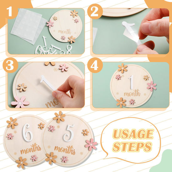 GetUSCart- Beeveer Baby Monthly Milestone Cards with 11 Interchangeable ...