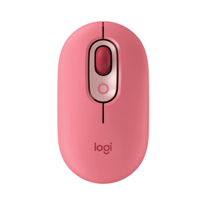 Picture of Logitech POP Mouse, Wireless Mouse with Customizable Emojis, SilentTouch Technology, Precision/Speed Scroll, Compact Design, Bluetooth, Multi-Device, OS Compatible - Heartbreaker Rose
