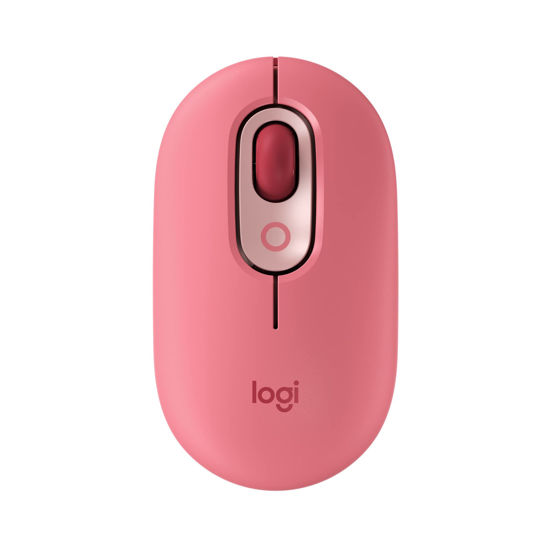 Picture of Logitech POP Mouse, Wireless Mouse with Customizable Emojis, SilentTouch Technology, Precision/Speed Scroll, Compact Design, Bluetooth, Multi-Device, OS Compatible - Heartbreaker Rose