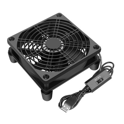 Picture of Qirssyn USB Computer Fan Quiet, 5V Powered Fan with Speed Controller for Router Modem Receiver DVR Xbox TV Box Cooling