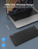 Picture of TECKNET 2.4G Wireless Keyboard, Small Wireless Keyboard with Media Hotkeys, Ultra Slim Compact Wireless Keyboard, 12-Month Battery Life, Compatible with PC, Desktop, Laptop, Smart TV - Black