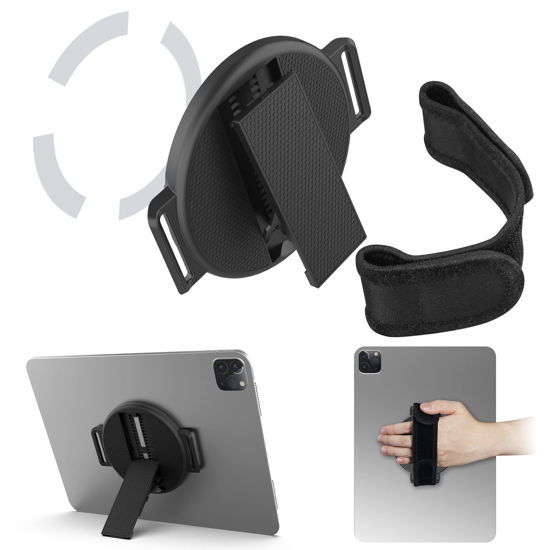 Picture of Tablet Stand with Hand Strap - Universal Tablet Hand Strap Holder & Loop Fastening Handle Grip with Velcro Adjustable Length for iPad Pro 9.7/10.5, Air Mini Surface Pro, Samsung Huawei Tablet