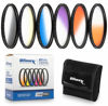Picture of 77MM Ultimaxx Professional Six Piece Gradual Color Filter Kit (Orange, Yellow, Blue, Purple, Red, Grey) for Camera Lens with 77MM Filter Thread and Protective Filter Pouch