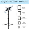 Picture of Raking Ipad Tripod Stand, Height Adjustable Ipad Stand Floor & Ipad Stand Holder with 360° Rotating Tablet Holder Mount for Ipad Pro 12.9, Ipad Air 10.5 and More 10" to 14" Tablets