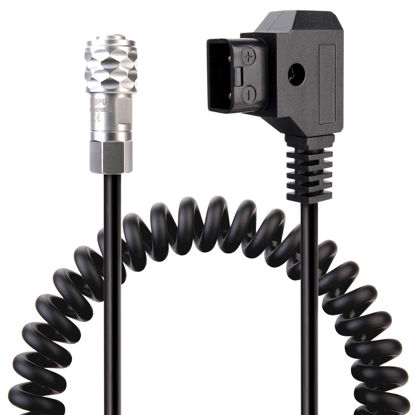 Picture of RUITOO BMPCC 4k/6k Coiled Cord Power Cable for Blackmagic Pocket Cinema Camera and Gold Mount V Mount Battery,D-Tap(P-Tap) Plug to Weipu SF6 2 Pin Female Plug.