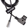 Picture of RUITOO BMPCC 4k/6k Coiled Cord Power Cable for Blackmagic Pocket Cinema Camera and Gold Mount V Mount Battery,D-Tap(P-Tap) Plug to Weipu SF6 2 Pin Female Plug.