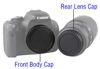 Picture of Body Cap and Rear Lens Cap Cover for Canon EOS EF EF-S Mount Camera on T7 T6 90D 80D 77D 70D 60D 5Ds 1DX 5D 7D / 6D Mark II III 200D Rebel SL3 SL2 T8i T7i T6i T6S T5i T5 T4i T3 T2ii T1i [2 Sets]