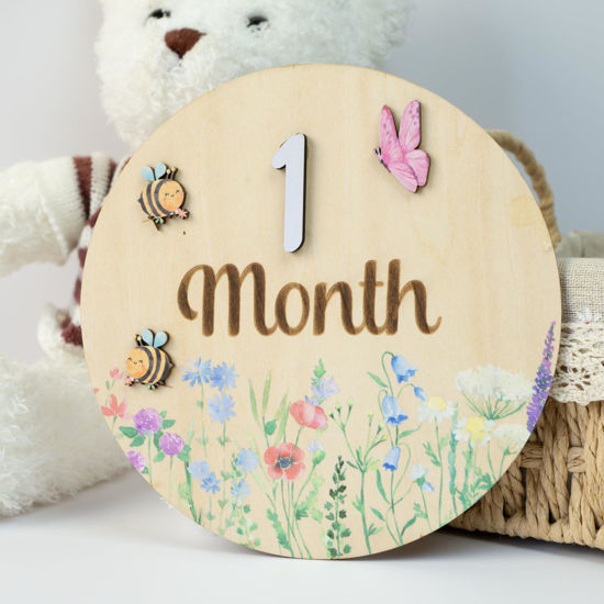GetUSCart- Baby Monthly Milestone Cards - Wooden Monthly Milestone ...