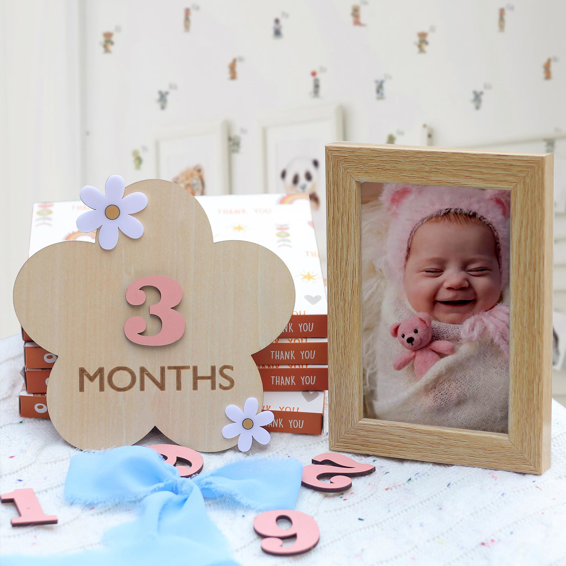 GetUSCart- Baby Monthly Milestone, Wooden Baby Milestone Signs, Monthly ...