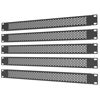 Picture of QiaoYoubang 5 Pack 1U Venting Blank Panel - Steel Blank Rack Mount Panel Spacer for 19in Server Rack Cabinet or Enclosure, Black (1UVBP5PC)
