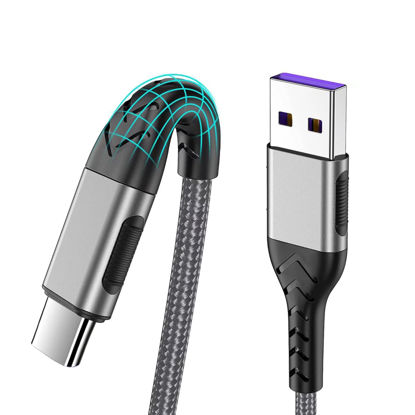 Picture of Durcord USB C Cable, Upgarded 2Pack 10ft Fast USB Type C Charging Cable for Android/Phone/Pad/Laptop, Type C Charger Braided USB Cable Compatible withi Phone 15/Pro/Plus/Max/Sam.Sung-Silver