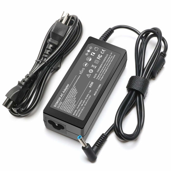 Picture of 65W 19.5V 3.33A Ac Adapter for HP Pavilion x360 11 13 15, Zbook 14u G4 G5 15u 15 G3, 15-f111dx 15-f211wm 15-f233wm 15-f278nr 15-r052nr 15-r132wm Power Supply Blue Tip