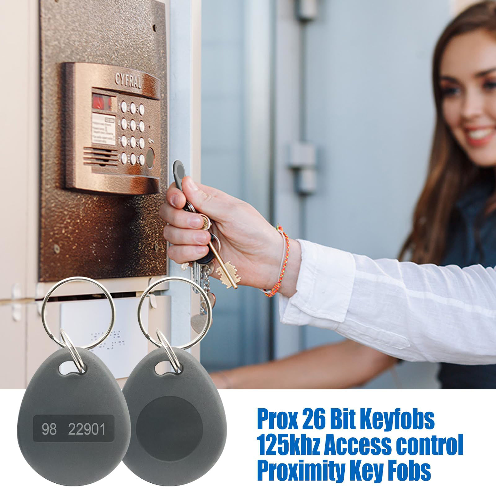 GetUSCart- RFID Key Fobs Writable, HID 125KHZ 26 Bit Keyfobs Proximity ...