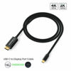 Picture of USB C to DisplayPort Cable 4K@60HZ 2K@144HZ，Thunderbolt 3 to dp Compatible for MacBook pro/MacBook air/ipad pro/Surface Book/xps/Galaxy Note/Mate and More Black 6Ft