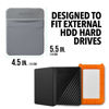Picture of Slipdrive - Portable Hard Drive Sleeve for Laptop - HDD Hard Disk Drive - Reusable Adhesive - 5.5” x 4.5” Stick on External Hard Drive Carrying Case - Travel Pocket Pouch (Large, Gray)