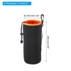 Picture of PATIKIL Camera Lens Bag, 2 Pcs 3.9" IDx9.8 H Drawstring Lens Pouch with Thick Protective Neoprene, Lens Case for DSLR Camera Lens, Water Coffee Cups, Black Orange